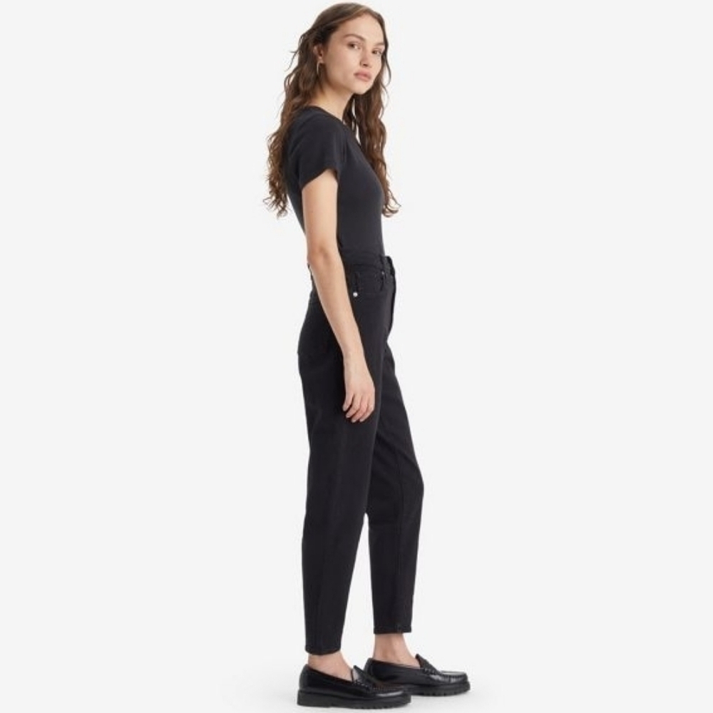 Levi's High Waisted Mom Jeans in Black Cotton and Hemp Size 30 NWT - Picture 3 of 13